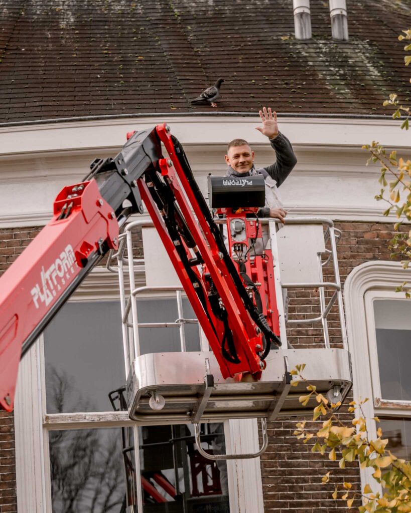 Schilder Enschede - nieuwbouw schilderwerk met hoogwerker door Nijhuis en Appels